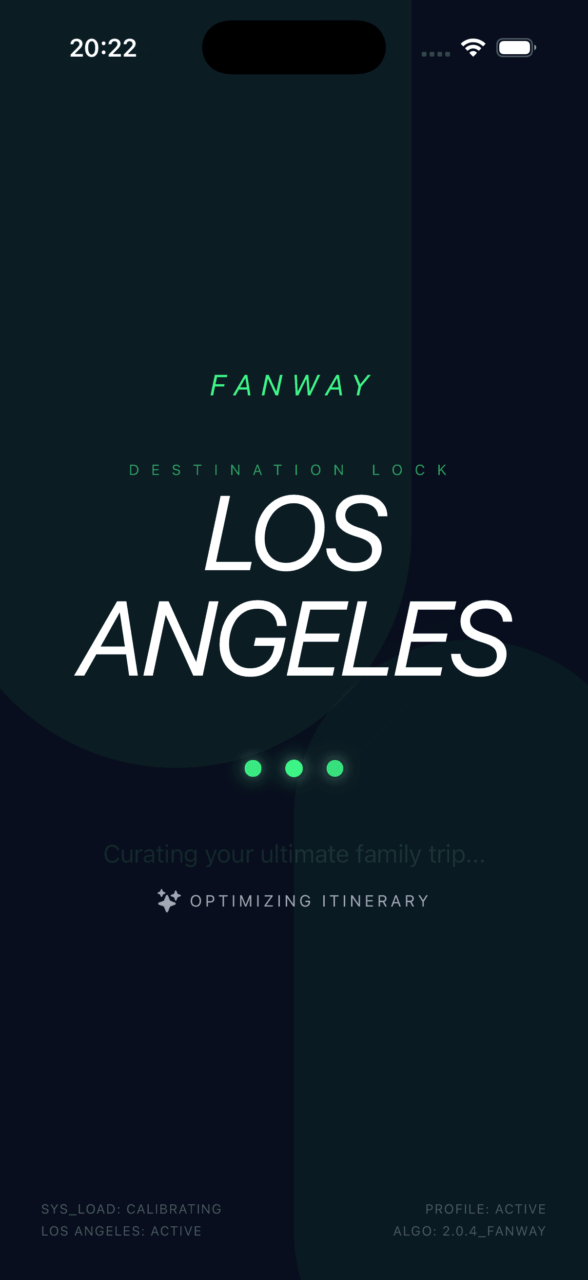 AI Trip Planner generating itinerary for Los Angeles